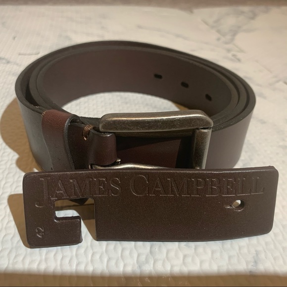 New James Campbell Genuine Leather Belt Brown 42 - Picture 2 of 8